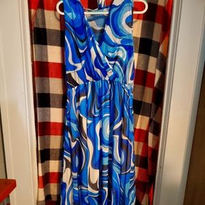 Blue sleeveless summer dress